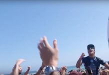 【現地直送】一度感動したはずなのにまたしても感動してしまうこと間違いナシな臨場感! 無数のギャラリーたちに囲まれ波打ち際から見た五十嵐カノア2連勝の瞬間! カノア、そして父・五十嵐トムさんのスペシャル・インタビューも収録したWAVE TRIP最新動画