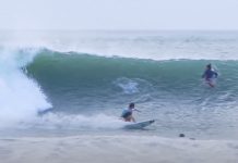 【台風10号】伊良湖の先端にビーチブレイクとは思えないスーパーレフトが炸裂!!鈴木勝大、都築虹帆といったプロサーファーからロコヒーローたちまでが大集結となった台風セッション