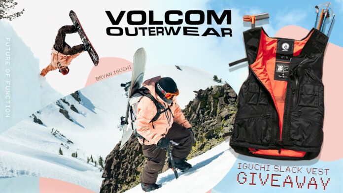 【4/25(木)まで!】世界的レジェンド・プロスノーボーダーBryan IguchiのVOLCOMシグネチャーモデル”ブライアン・イグチ・スラック・ベスト”が5名様に当たるキャンペーン開催中!