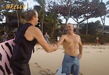 【11×ワールドチャンプ】Kelly SlaterとJOBがCatch Surfの9’0″で数十年に一度パイプラインに現れた最高のバックウォッシュに乗る!?