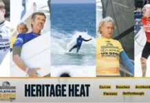 【世界的レジェンドによるドリームマッチ】Tom Curren、Matt Archbold、Mike Persons、Shane Beschen、Jeff Deffenbaughがハンティントンビーチで繰り広げたUS OPENヘリテイジ・ヒート