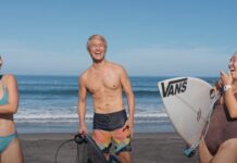 【How to】レジェンド川畑邦宏プロがスペシャルゲストにママプロサーファー野呂玲花とマイマイですやんを迎え、女性サーファーでも簡単にできるドルフィンスルーの裏技を伝授!