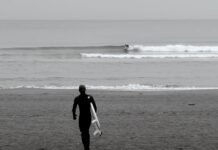 【南岸低気圧】松下諒大とロコボーイ三角涼太がトロ速い小波をツインフィッシュで乗りこなす3/5(水)湘南セッション