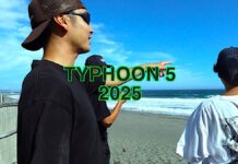 【台風5号】ISA金メダリスト上山キアヌが湘南を訪れC-BOYZたちと繰り広げた台風ナーリー・セッション