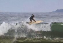 【台風5号崩れの熱帯低気圧】ファンウェイブに恵まれたホームブレイクで村上蓮が繰り広げたツインフィッシュ・セッション