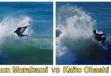 【oceanpeople最新動画】ツインフィンワールドチャンプ大橋海人が村上舜と茅ヶ崎ビーチブレイクで対決!